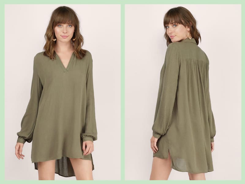 olive-golden-coast-deep-v-shirt-dress1-2