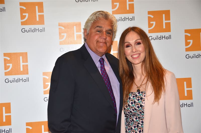 Jay Leno and Guild Hall executive director Andrea Grover